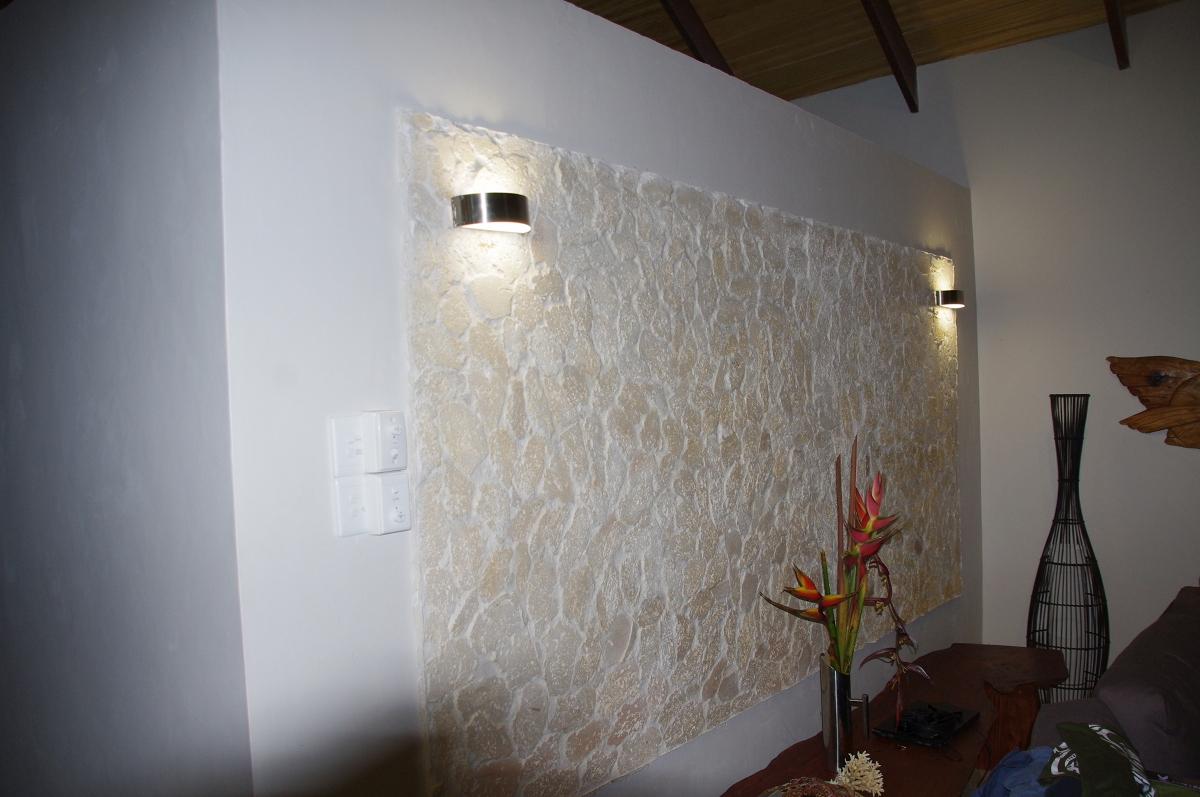 Coral feature wall